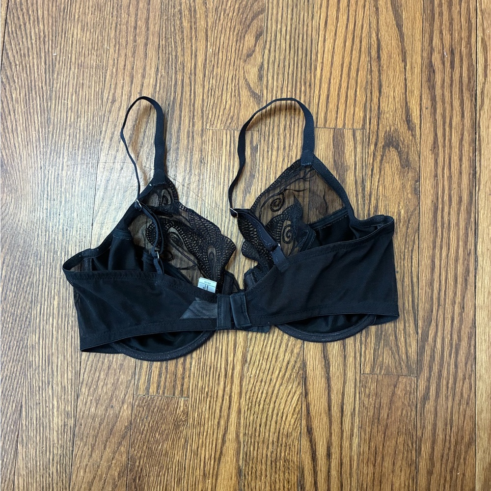 Wacoal Black unlined Lace trim Bra size 36D - Picture 3 of 4